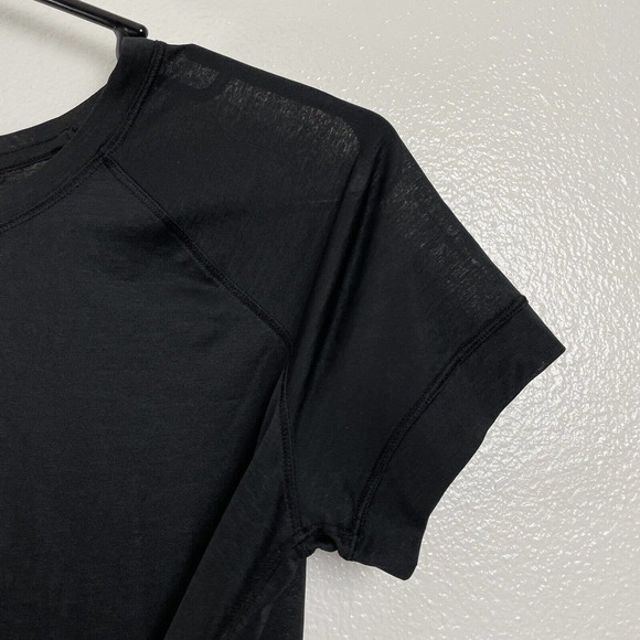 Athleta Vapor T-Shirt S Black Sheer Lightweight Breathable Crew Neck - Picture 5 of 10